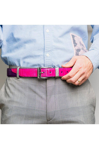 Marco Di Milano Ostrich Belt - Pink & Purple-AmbrogioShoes