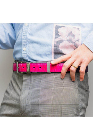 Marco Di Milano Ostrich Belt - Pink & Purple-AmbrogioShoes