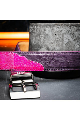 Marco Di Milano Ostrich Belt - Pink & Purple-AmbrogioShoes