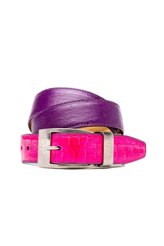 Marco Di Milano Ostrich Belt - Pink & Purple-AmbrogioShoes