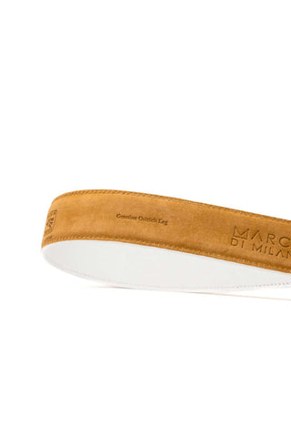 Marco Di Milano Ostrich Belt - White-AmbrogioShoes
