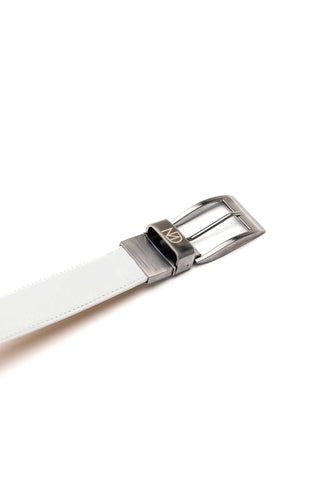 Marco Di Milano Ostrich Belt - White-AmbrogioShoes