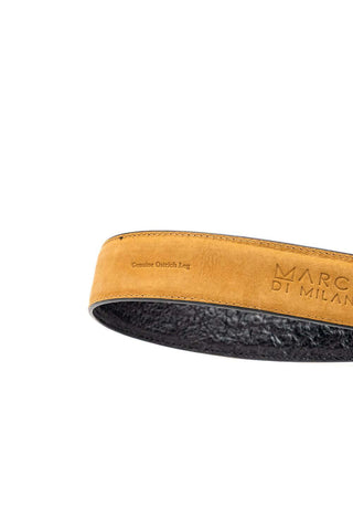 Marco Di Milano Ostrich Belt - White & Black-AmbrogioShoes