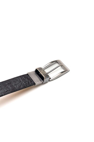 Marco Di Milano Ostrich Belt - White & Black-AmbrogioShoes