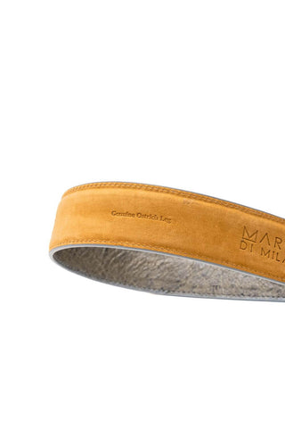 Marco Di Milano Ostrich Belt - White & Gray-AmbrogioShoes