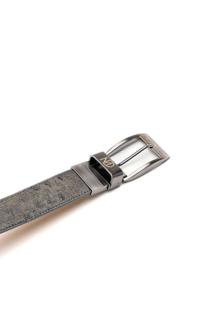 Marco Di Milano Ostrich Belt - White & Gray-AmbrogioShoes