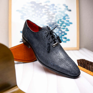 Marco Di Milano Pannuci Black Exotic Stingray Classic Oxfords (MDM1087)-AmbrogioShoes