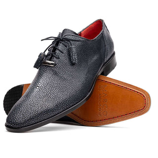 Marco Di Milano Pannuci Black Exotic Stingray Classic Oxfords (MDM1087)-AmbrogioShoes