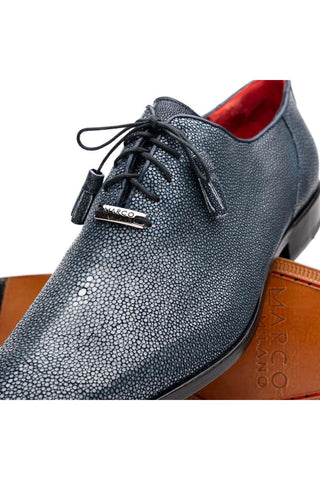 Marco Di Milano Pannuci Navy Exotic Stingray Classic Oxfords (MDM1087)-AmbrogioShoes