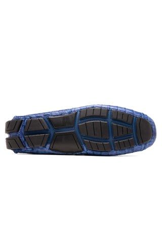 Marco Di Milano Parma Blue Jeans Exotic Crocodile Moccasin Driver Horsebit Loafers (MDM1187)-AmbrogioShoes
