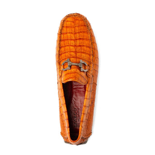 Marco Di Milano Parma Men's Shoes Exotic Brandy Crocodile Moccasin Driver Horsebit Loafers (MDM1187)-AmbrogioShoes