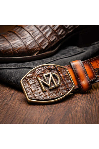 Marco Di Milano Phoenix Aged Brown Exotic Crocodile Skin Cowboy Boot (MDM1232)-AmbrogioShoes