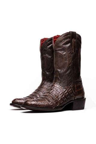 Marco Di Milano Phoenix Aged Brown Exotic Crocodile Skin Cowboy Boot (MDM1232)-AmbrogioShoes