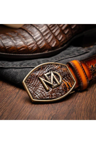 Marco Di Milano Phoenix Aged Maple Exotic Crocodile Skin Cowboy Boot (MDM1236)-AmbrogioShoes