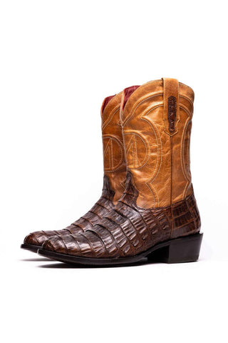 Marco Di Milano Phoenix Aged Maple Exotic Crocodile Skin Cowboy Boot (MDM1236)-AmbrogioShoes