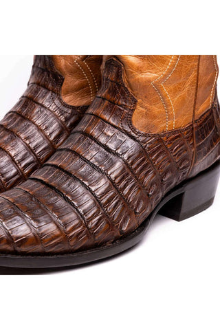 Marco Di Milano Phoenix Aged Maple Exotic Crocodile Skin Cowboy Boot (MDM1236)-AmbrogioShoes