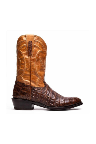 Marco Di Milano Phoenix Aged Maple Exotic Crocodile Skin Cowboy Boot (MDM1236)-AmbrogioShoes