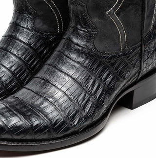 Marco Di Milano Phoenix Black Exotic Crocodile Skin Cowboy Boot (MDM1237)-AmbrogioShoes