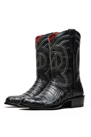 Marco Di Milano Phoenix Black Exotic Crocodile Skin Cowboy Boot (MDM1237)-AmbrogioShoes