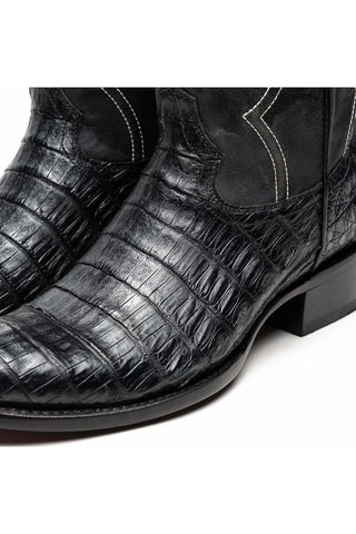 Marco Di Milano Phoenix Black Exotic Crocodile Skin Cowboy Boot (MDM1237)-AmbrogioShoes
