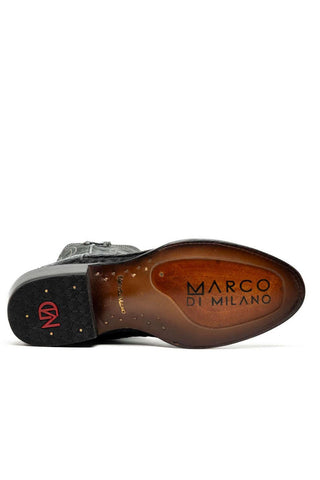 Marco Di Milano Phoenix Black Exotic Crocodile Skin Cowboy Boot (MDM1237)-AmbrogioShoes