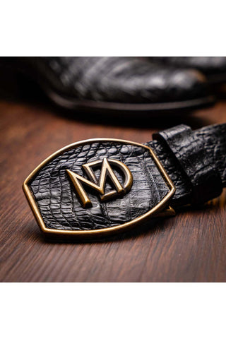 Marco Di Milano Phoenix Black Exotic Crocodile Skin Cowboy Boot (MDM1237)-AmbrogioShoes