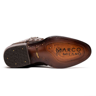Marco Di Milano Phoenix Men's Shoes Aged Brown Exotic Crocodile Skin Cowboy Boot (MDM1232)-AmbrogioShoes