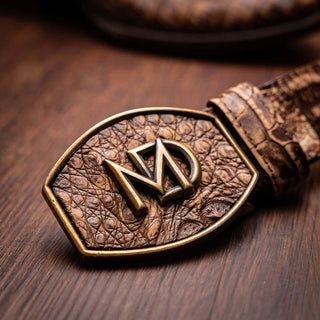 Marco Di Milano Phoenix Men's Shoes Stone Brown Exotic Crocodile Skin Cowboy Boot (MDM1231)-AmbrogioShoes