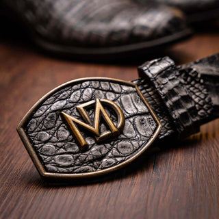 Marco Di Milano Phoenix Men's Shoes Stone Gray Exotic Crocodile Skin Cowboy Boot (MDM1235)-AmbrogioShoes