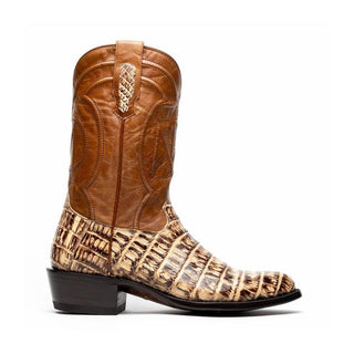 Marco Di Milano Phoenix Men's Shoes Stone Orix Exotic Crocodile Skin Cowboy Boot (MDM1233)-AmbrogioShoes