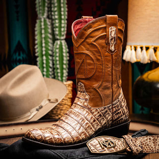 Marco Di Milano Phoenix Stone Orix Exotic Crocodile Skin Cowboy Boot (MDM1233)-AmbrogioShoes