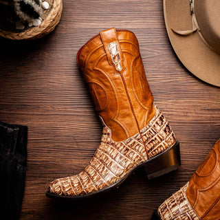 Marco Di Milano Phoenix Stone Orix Exotic Crocodile Skin Cowboy Boot (MDM1233)-AmbrogioShoes