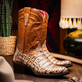 Marco Di Milano Phoenix Stone Orix Exotic Crocodile Skin Cowboy Boot (MDM1233)-AmbrogioShoes