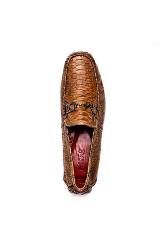 Marco Di Milano Pia Cognac Exotic Python Skin Horse-Bit Loafer (MDM1240)-AmbrogioShoes