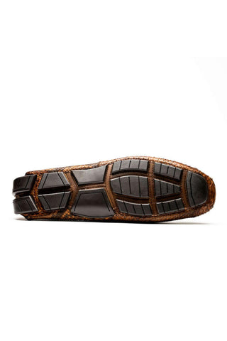 Marco Di Milano Pia Cognac Exotic Python Skin Horse-Bit Loafer (MDM1240)-AmbrogioShoes
