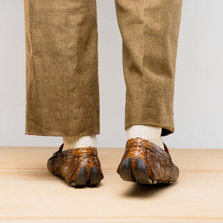 Marco Di Milano Pia Men's Shoes Cognac Exotic Python Skin Horse-Bit Loafer (MDM1240)-AmbrogioShoes