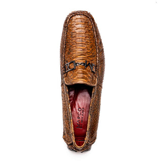 Marco Di Milano Pia Men's Shoes Cognac Exotic Python Skin Horse-Bit Loafer (MDM1240)-AmbrogioShoes
