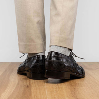 Marco Di Milano Pissa Brown Genuine Caiman Crocodile / Lizard Patchwork Derby (MDM1209)-AmbrogioShoes