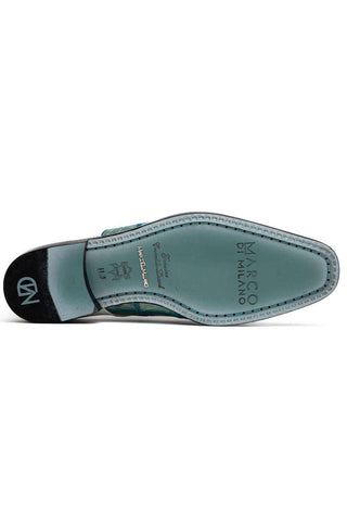 Marco Di Milano Pissa Turquoise & White Genuine Caiman Crocodile / Lizard Patchwork Derby (MDM1209)-AmbrogioShoes