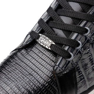 Marco Di Milano Portici Gray & Black Exotic Lizard / Crocodile Casual Sneakers (MDM1016)-AmbrogioShoes