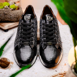 Marco Di Milano Portici Gray & Black Exotic Lizard / Crocodile Casual Sneakers (MDM1016)-AmbrogioShoes