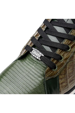 Marco Di Milano Portici Green & Olive Exotic Lizard / Crocodile Casual Sneakers (MDM1016)-AmbrogioShoes