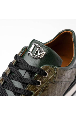 Marco Di Milano Portici Green & Olive Exotic Lizard / Crocodile Casual Sneakers (MDM1016)-AmbrogioShoes