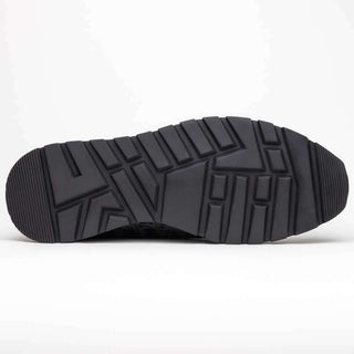 Marco Di Milano Portici Men's Shoes Newspaper & Black Exotic Lizard / Crocodile Casual Sneakers (MDM1016)-AmbrogioShoes