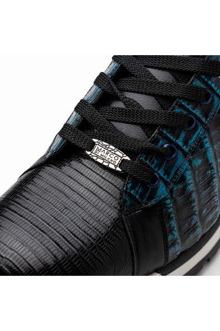 Marco Di Milano Portici Navy & Black Exotic Lizard / Crocodile Casual Sneakers (MDM1016)-AmbrogioShoes