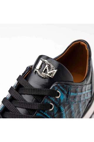 Marco Di Milano Portici Navy & Black Exotic Lizard / Crocodile Casual Sneakers (MDM1016)-AmbrogioShoes