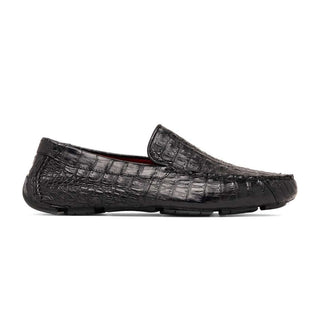 Marco Di Milano Remo Black Exotic Crocodile Moccasin Driver Loafers (MDM1188)-AmbrogioShoes