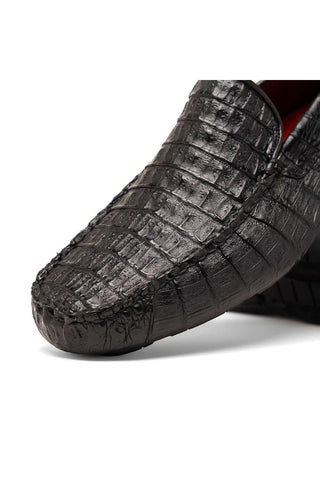 Marco Di Milano Remo Crocodile Moccasin Driver - Black-AmbrogioShoes