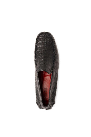 Marco Di Milano Remo Crocodile Moccasin Driver - Black-AmbrogioShoes