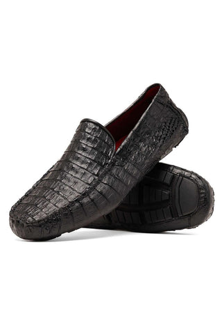 Marco Di Milano Remo Crocodile Moccasin Driver - Black-AmbrogioShoes